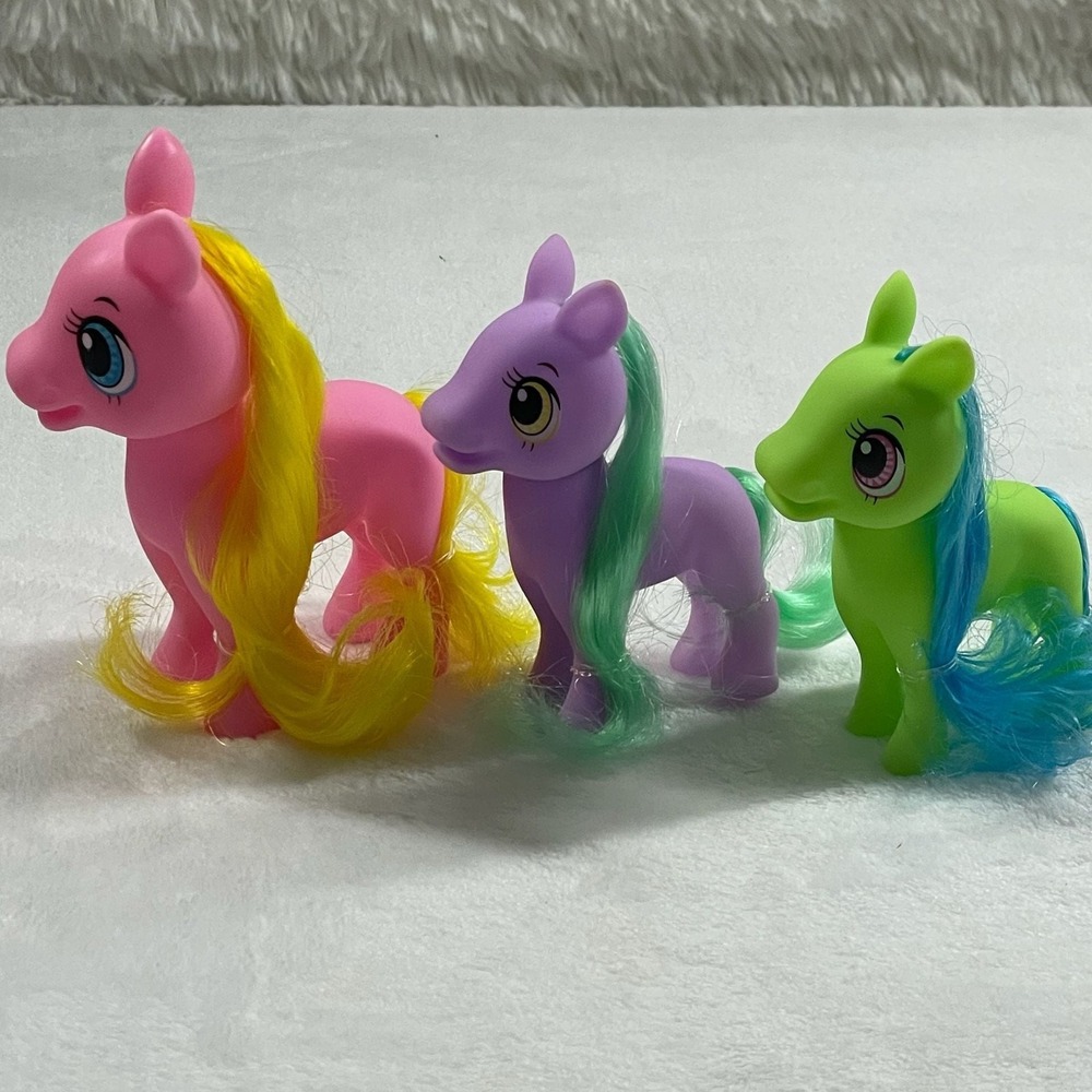 RMS International Pony Figures Set of 3 Pink Purple Green Toy Horses